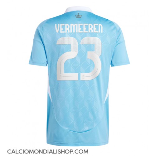 Maglie da calcio Belgio Arthur Vermeeren #23 Seconda Maglia Europei 2024 Manica Corta